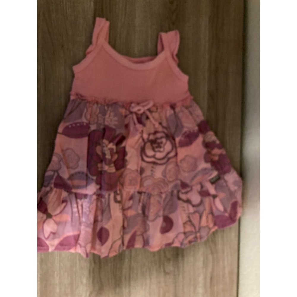 Naartjie Cotton Pink Ruffled Skirt Dress 3-6 Months  Floral Print Skirt